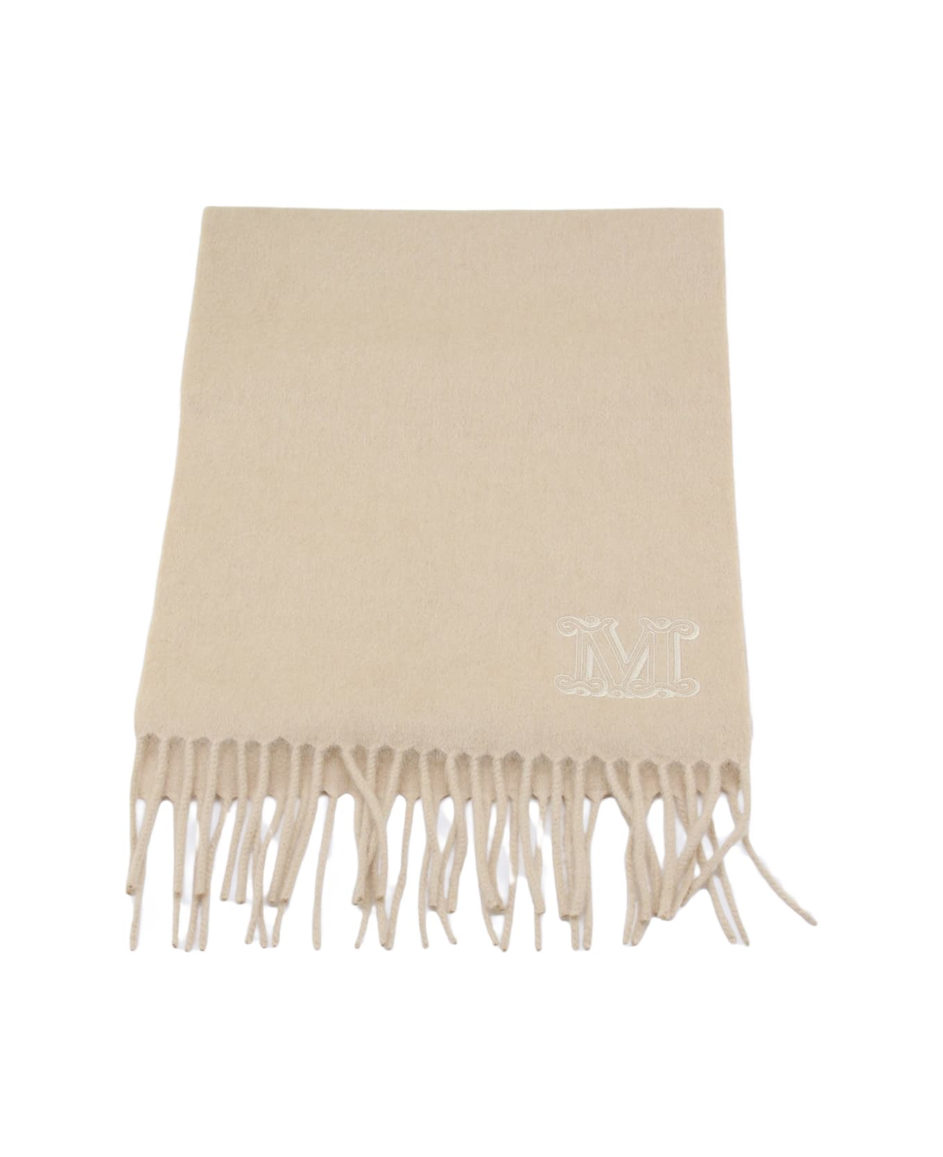 Max Mara Cream Wool Wkclara Scarf - ALBINO