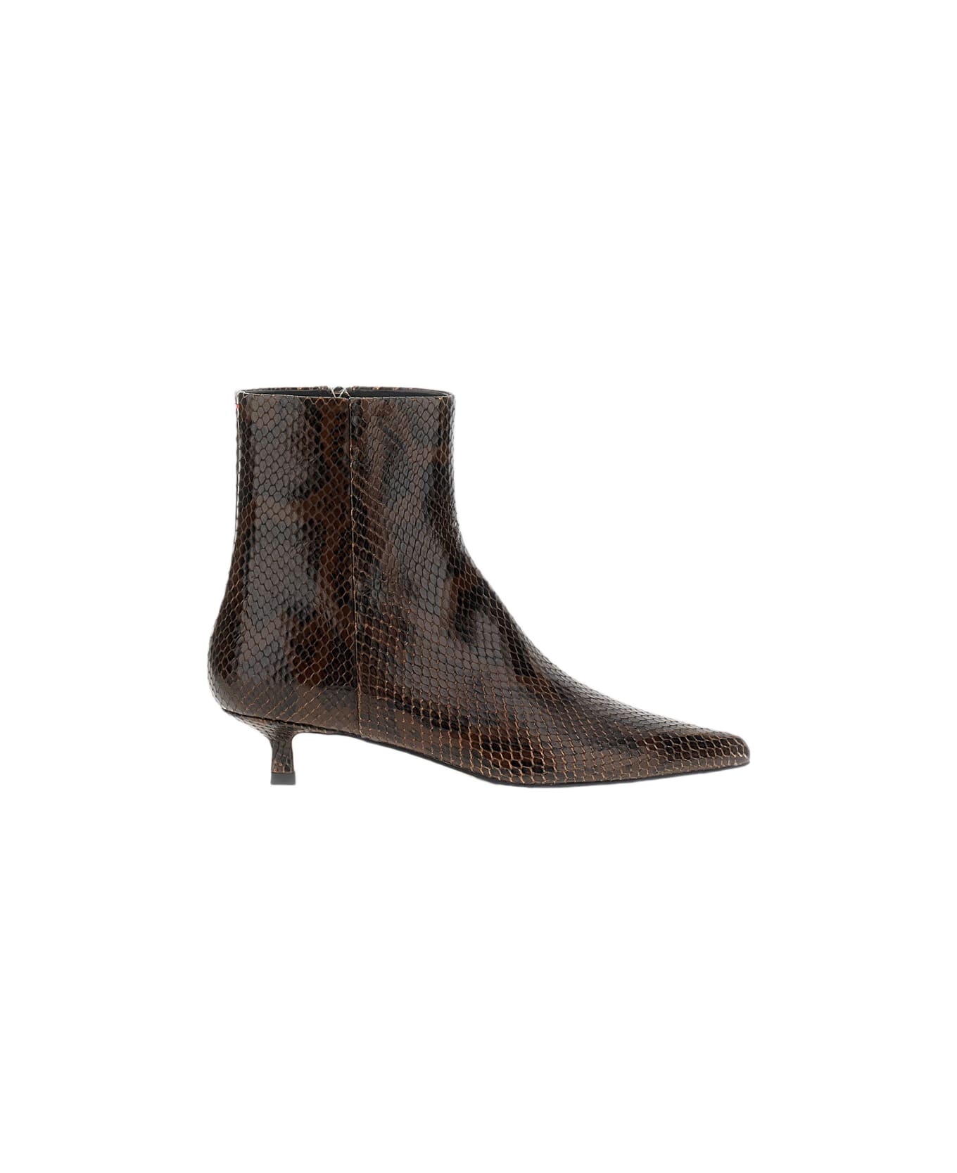 aeyde Sofie Snake Print Calf Leather Moka - Brown