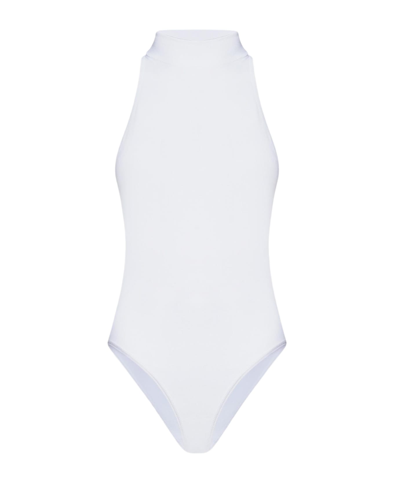 Alaia Viscose-blend Bodysuit - White ボディスーツ
