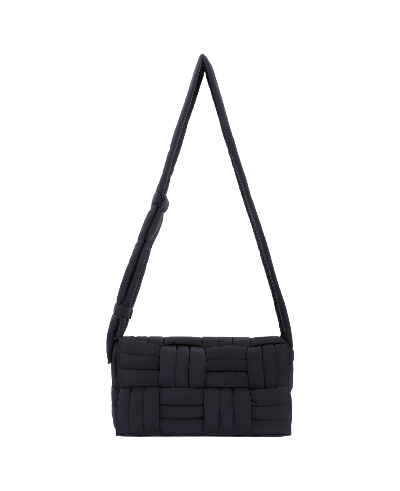 Bottega Veneta Tech Cassette Stitch Shoulder Bag - Black