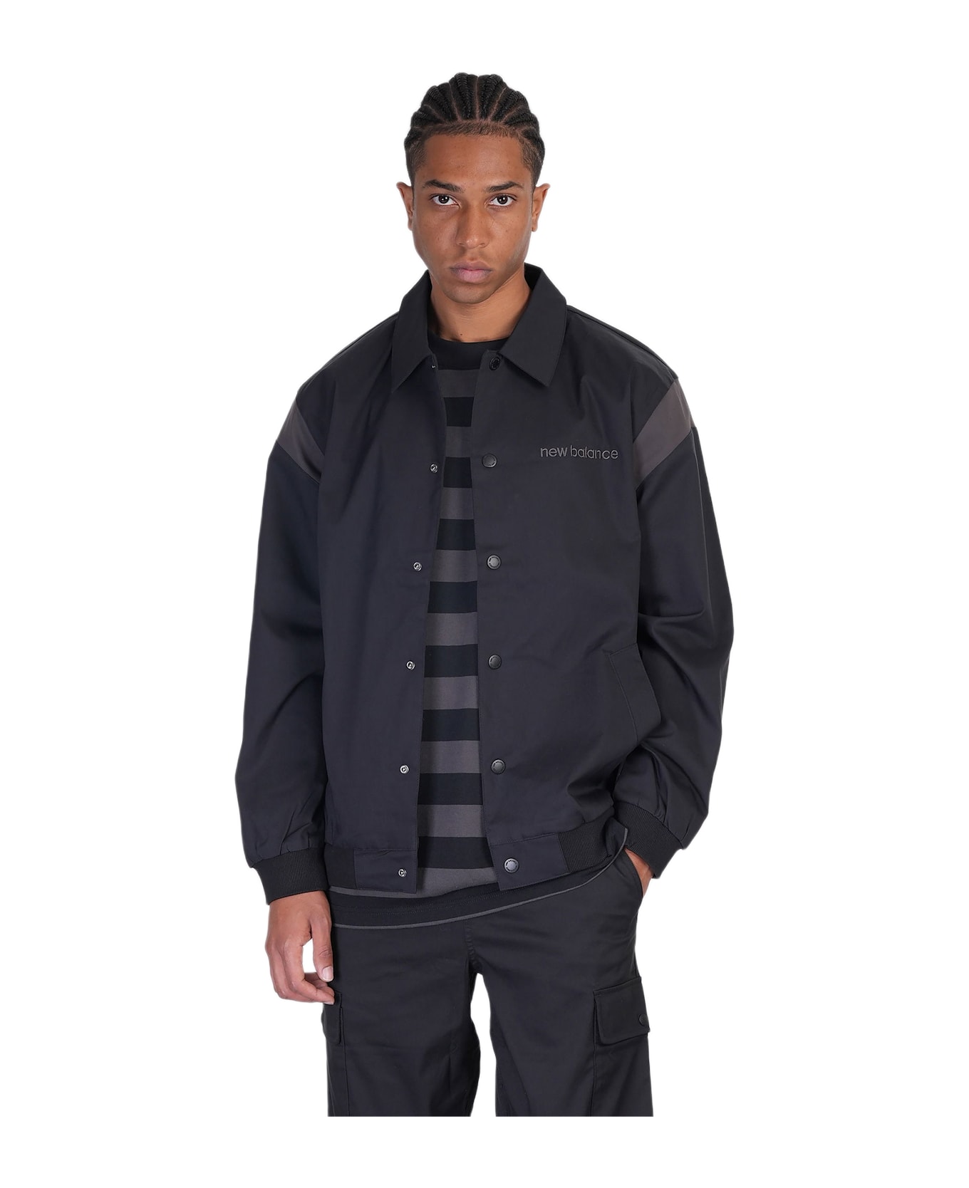 New Balance Casual Jacket In Black Cotton - black