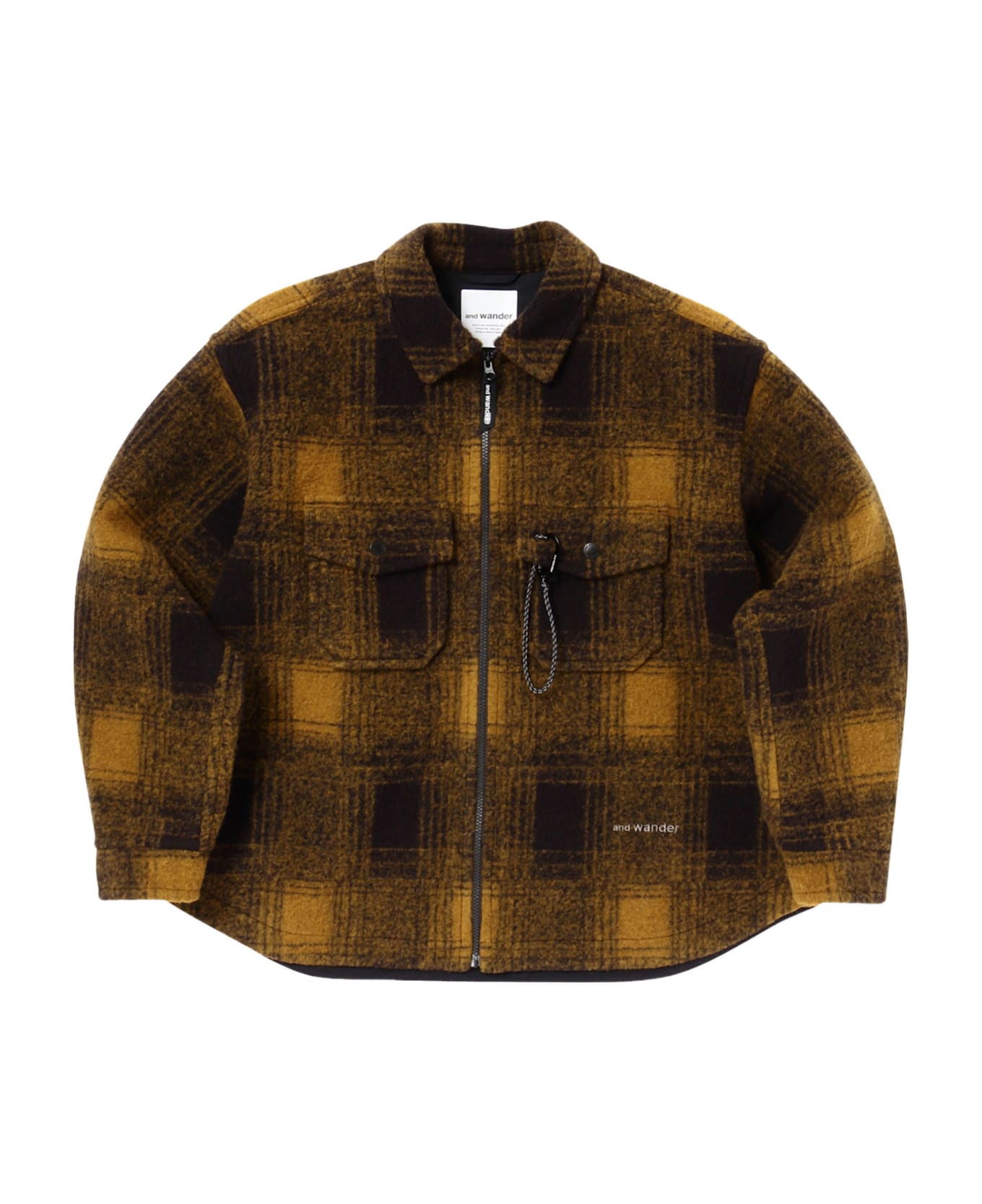 And Wander Wool Shaggy Zip Jacket - Brown
