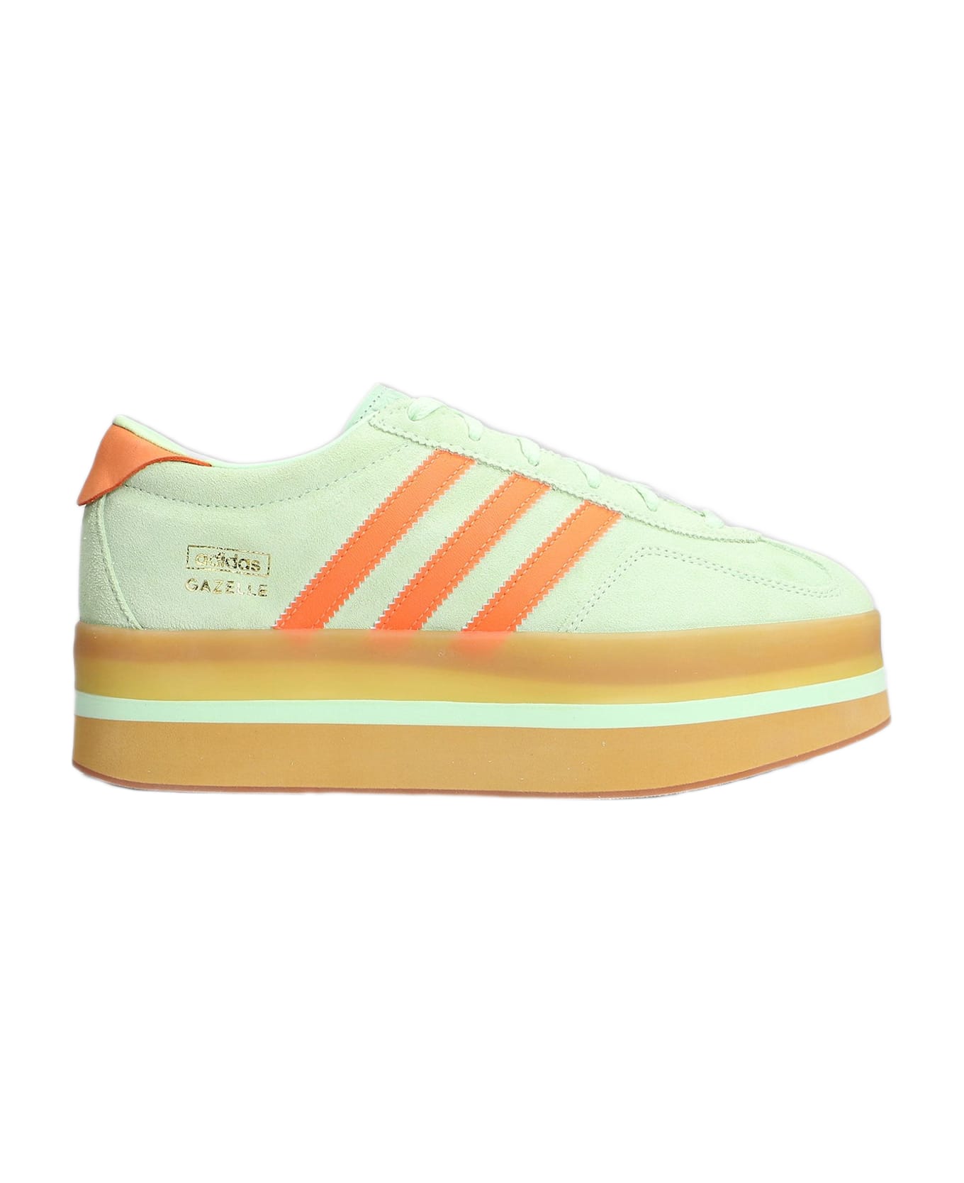 Adidas Gazelle Stack Sneakers In Green Suede - green