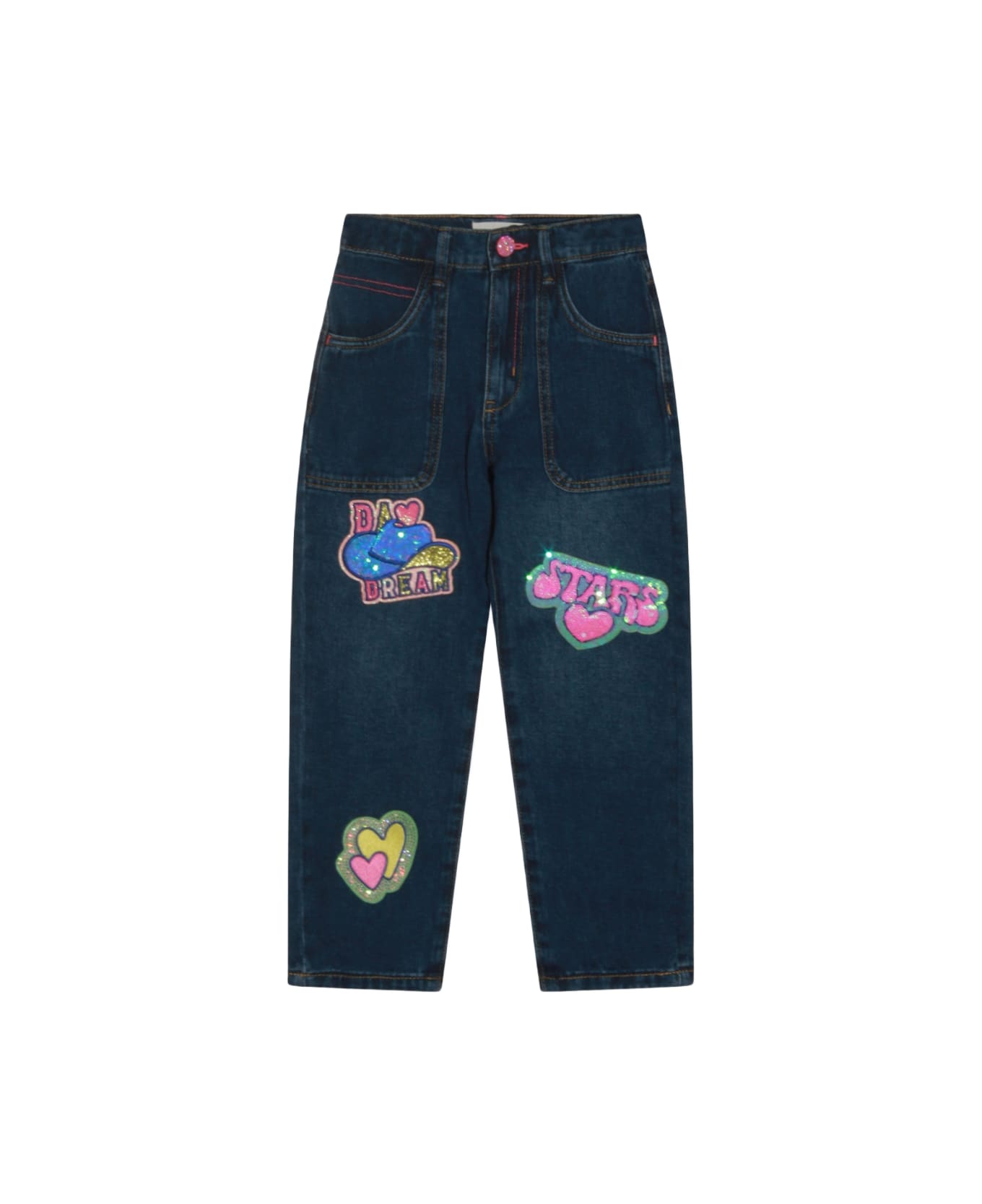 Billieblush Blue Cotton Jeans - DENIM INDIGO BLUE