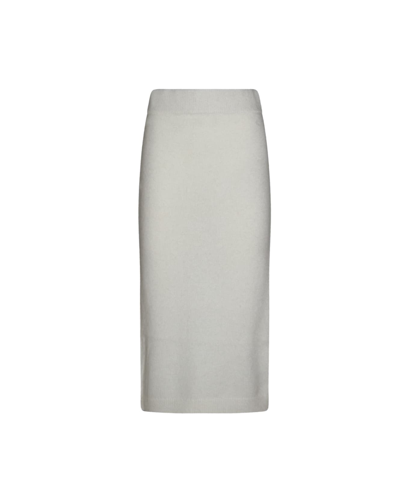 TwinSet White Viscose Midi Skirt - NEVE