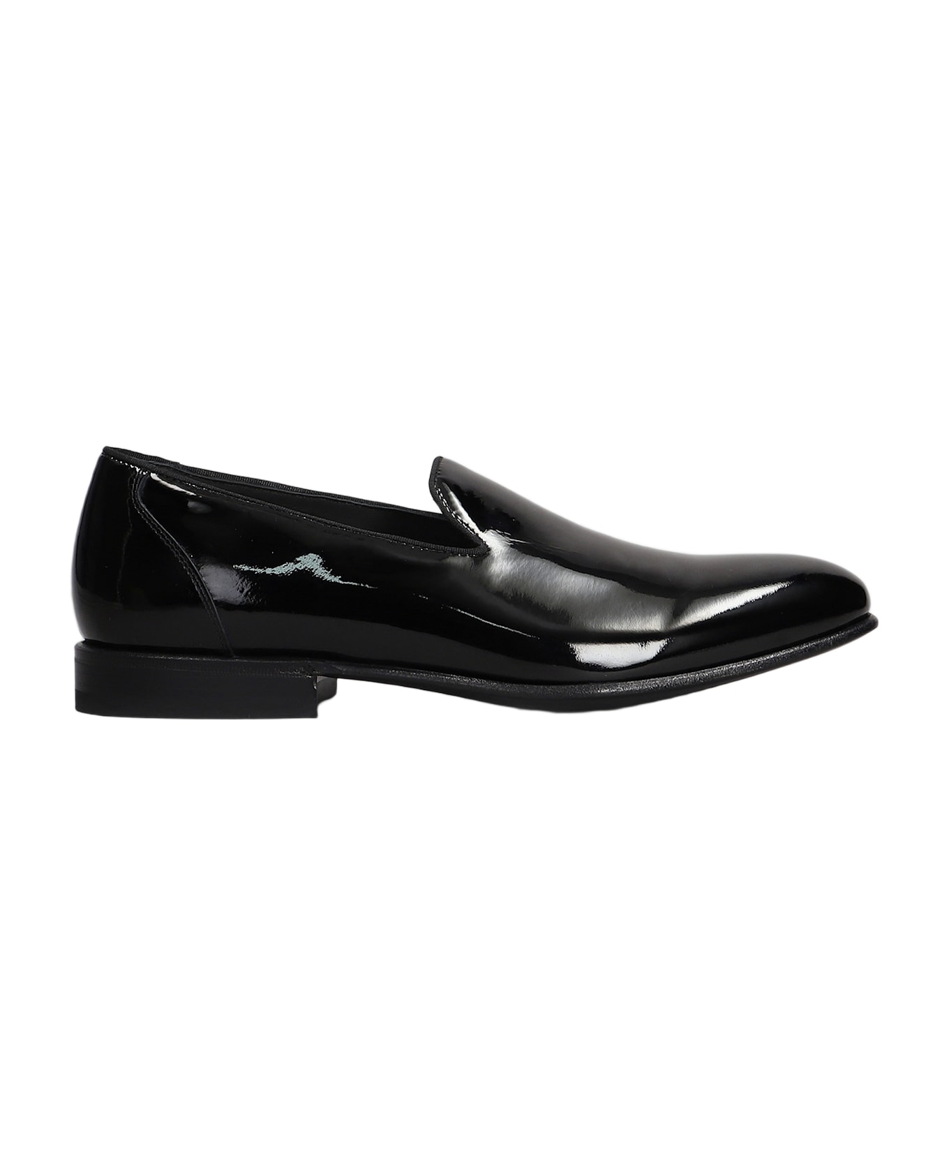Green George Loafers In Black Patent Leather - black