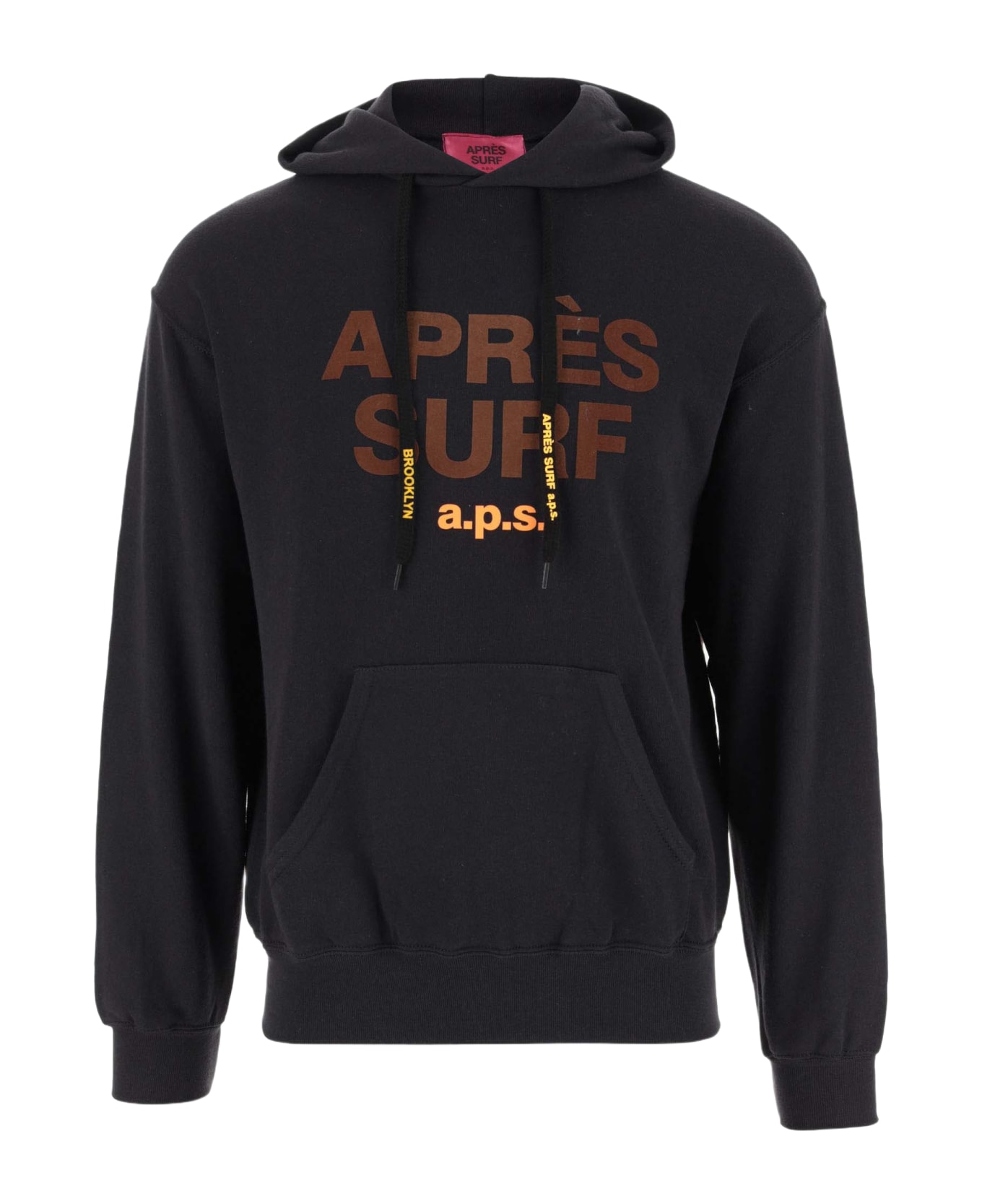 Apres Surf Logo Cotton Blend Hoodie - Black