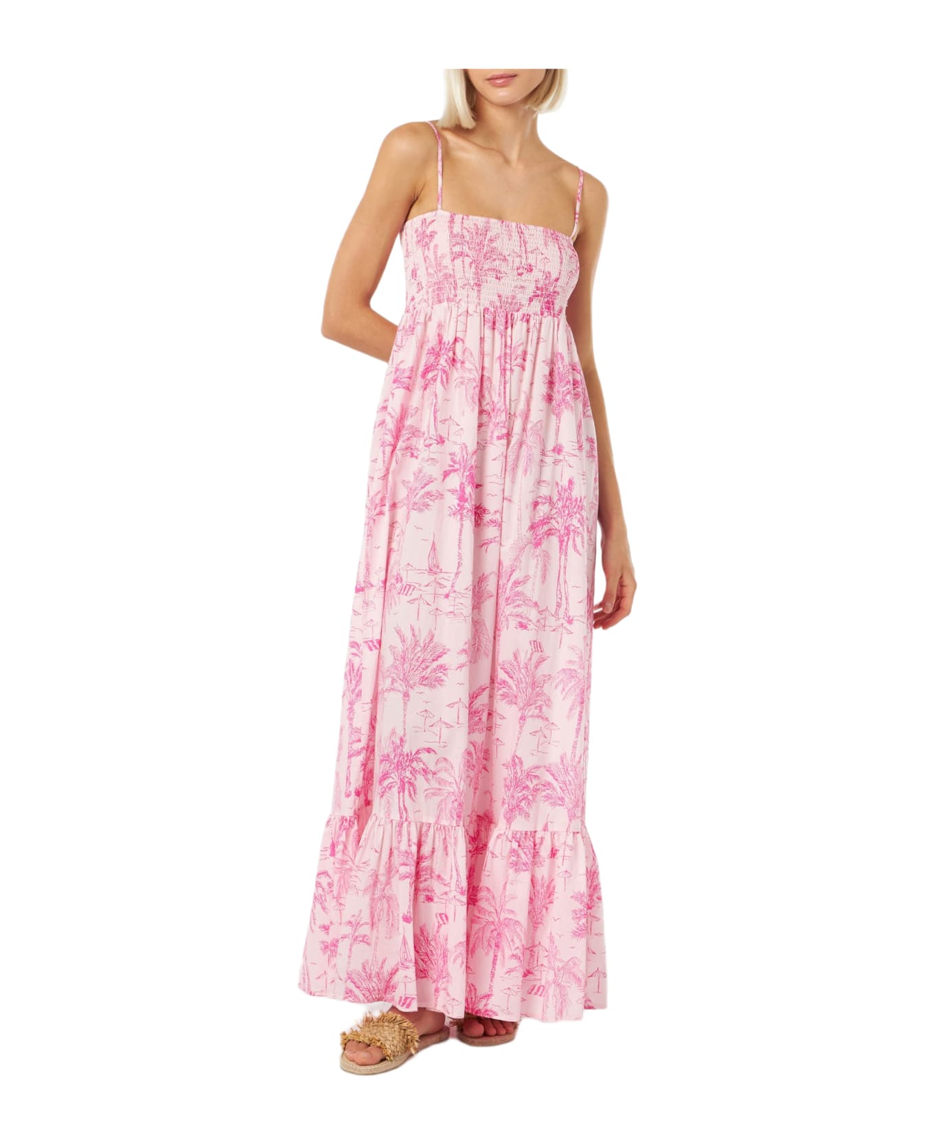 MC2 Saint Barth Woman Cotton Dress Jemma With Smocked Embroidery - PINK