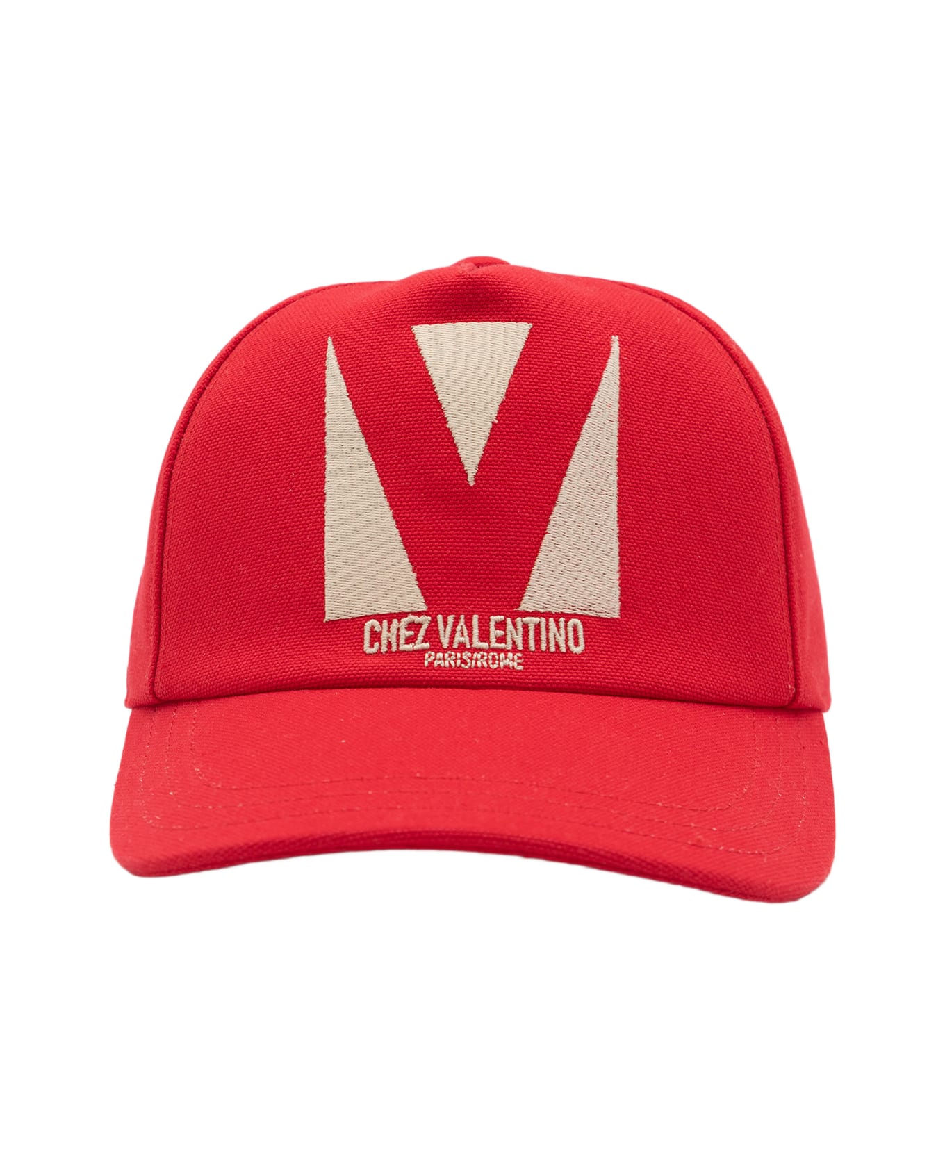 Valentino Garavani Red Cotton Hat - ROSSO BURRO