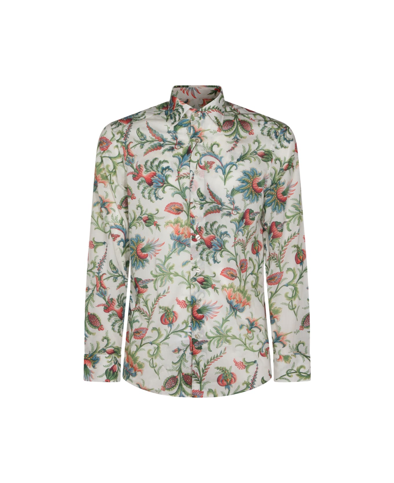 Etro White And Green Cotton Shirt - White