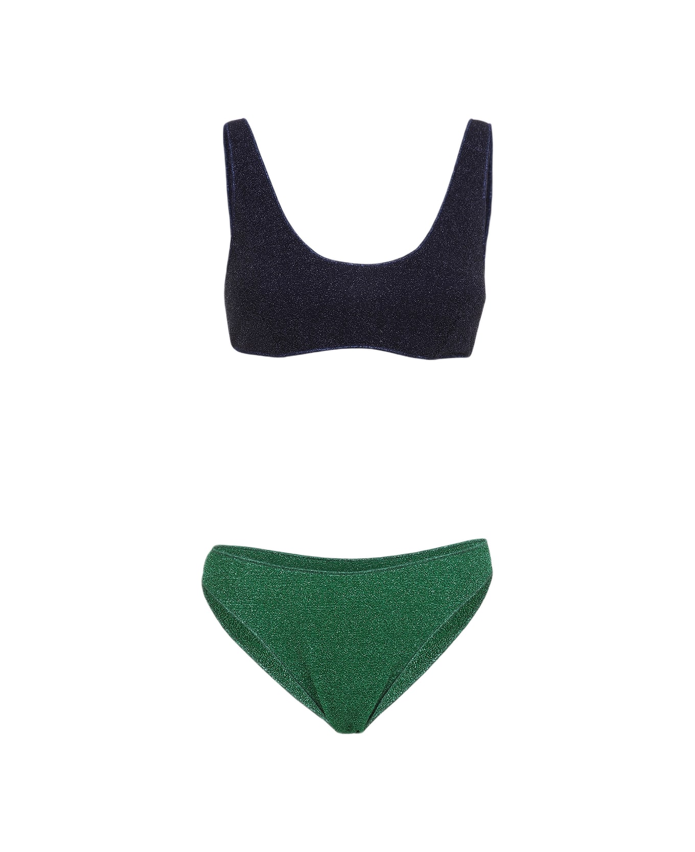 Oseree Oséree Swimwear Lumiere Sporty Two Piece - Emerald Green Night Blue