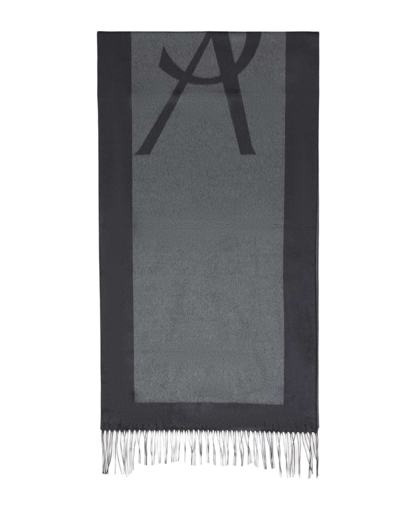 Saint Laurent Silk Scarf - Graphite Dark Grey