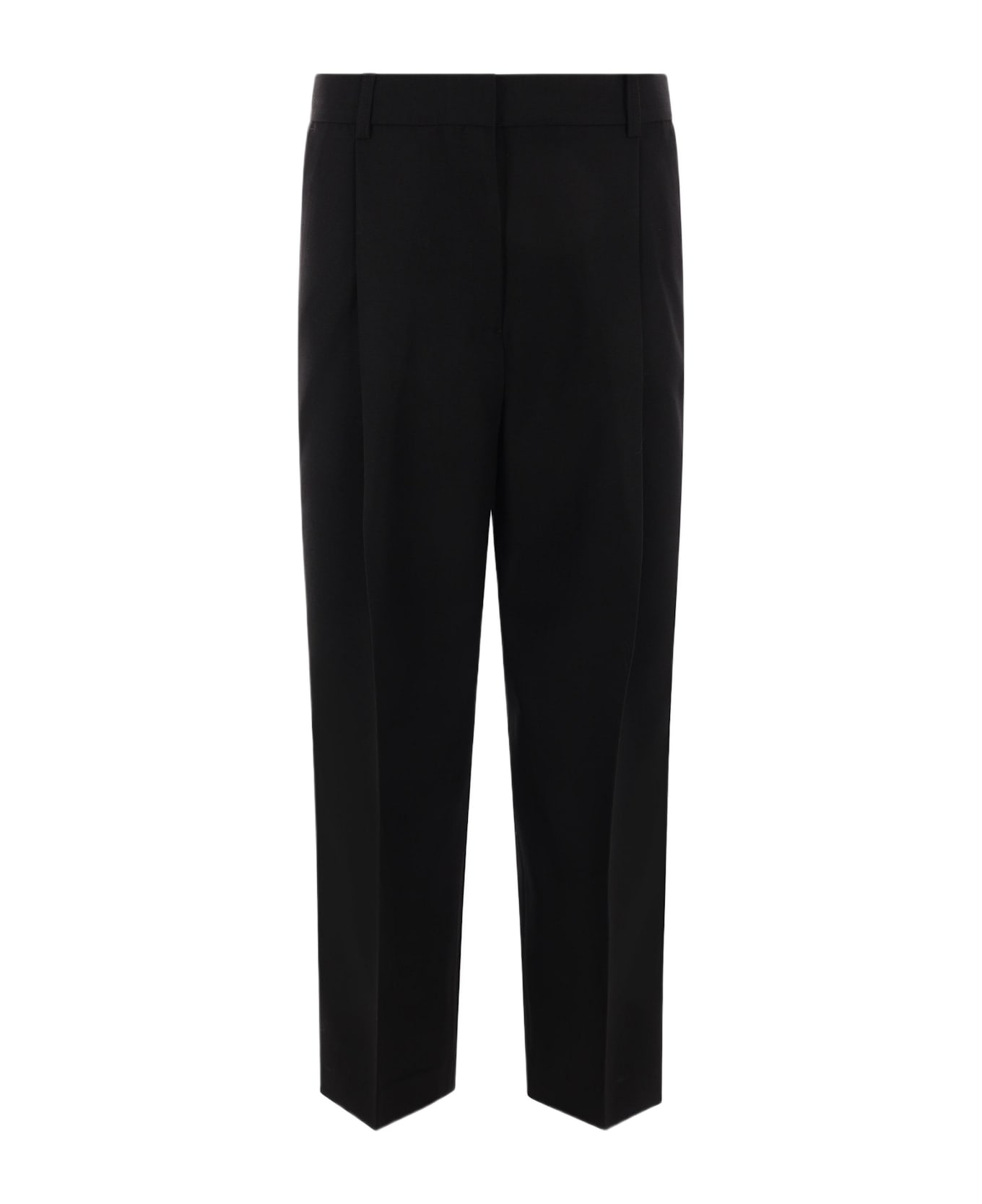 Totême Wool Blend Pleated Trousers - Black