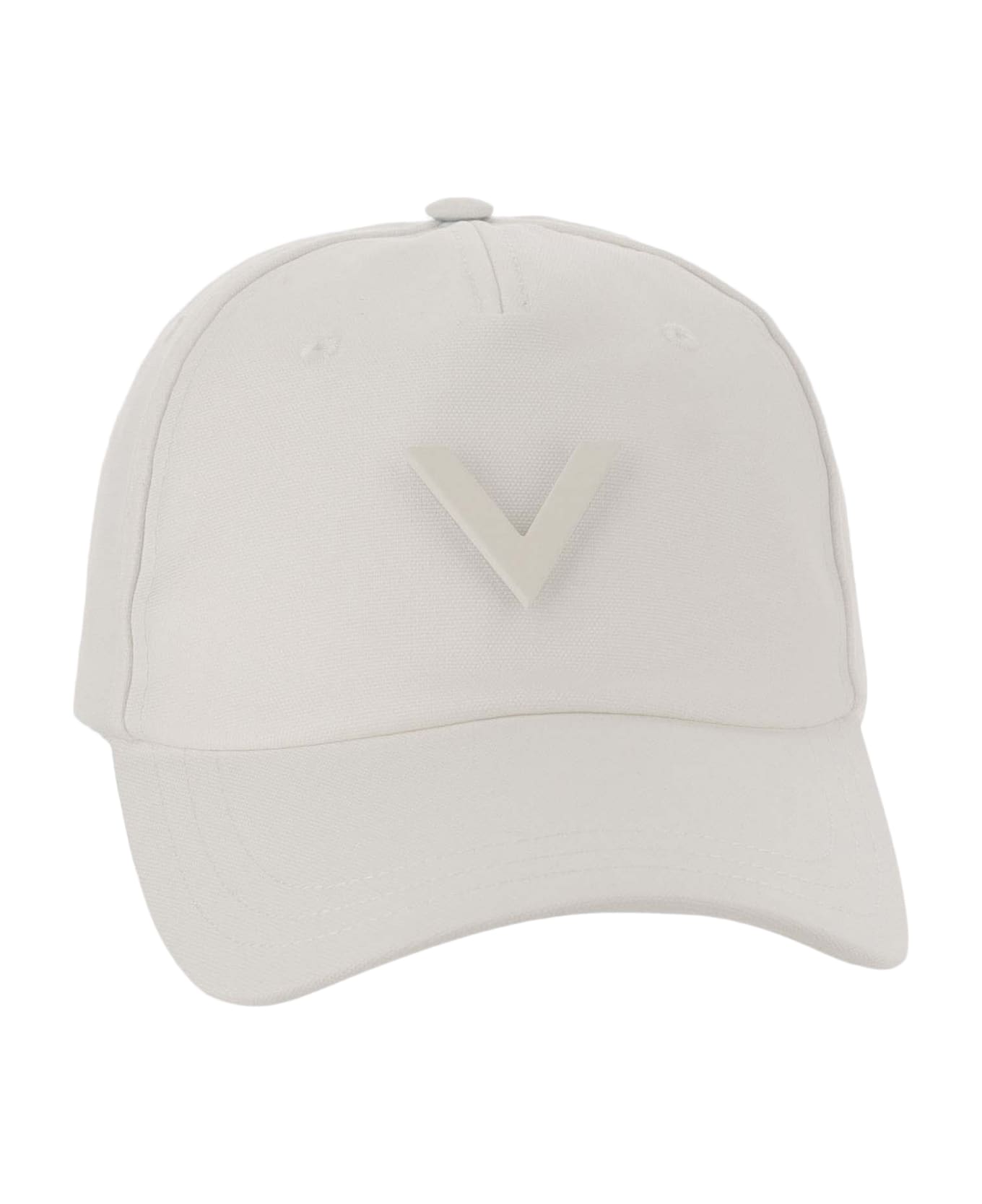 Valentino Garavani Canvas Hat With Vlogo - Ivory 帽子
