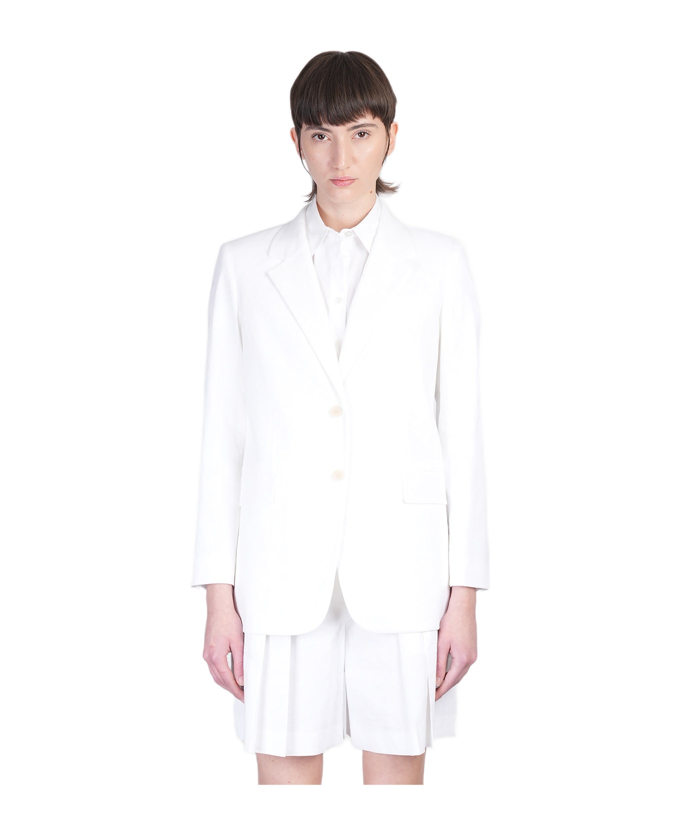 Theory Blazer In White Linen - white