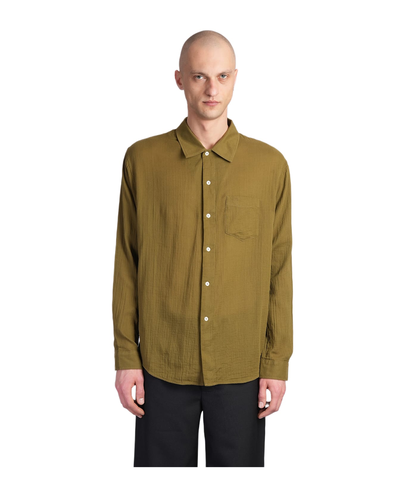 Séfr Leo Shirt In Green Cotton - green