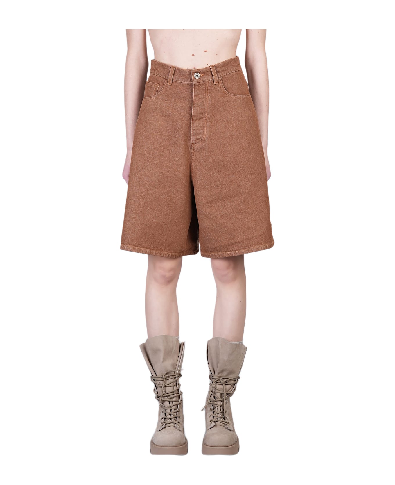 J.W. Anderson Shorts In Brown Cotton - Rosso