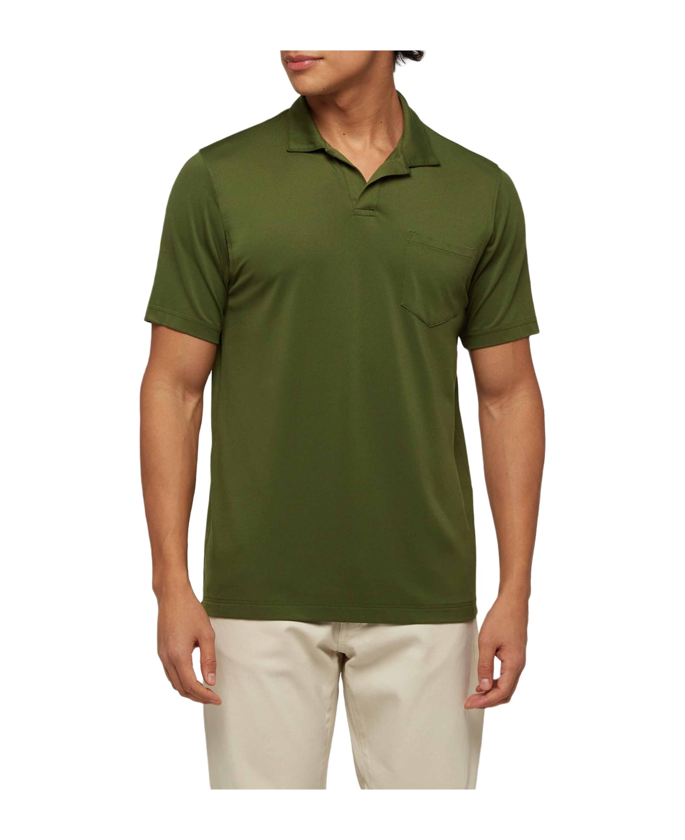 MC2 Saint Barth Military Green Technical Piquet Polo Shirt Camber - GREEN