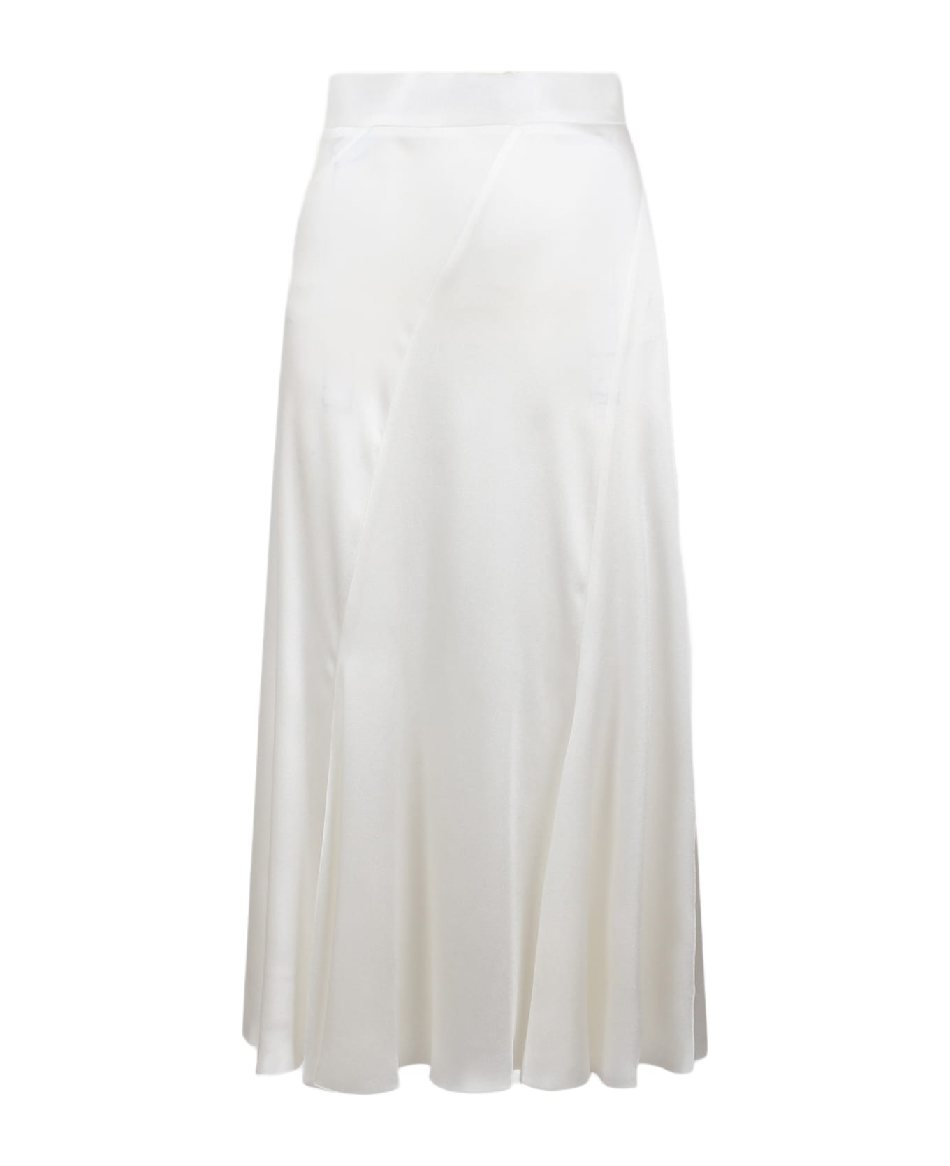 Alberta Ferretti Satin Skirt - White