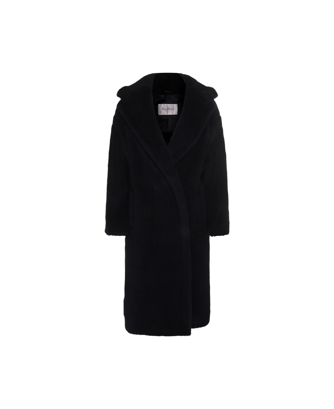 Max Mara Navy Blue Wool Blend Coat - BLU MARINO
