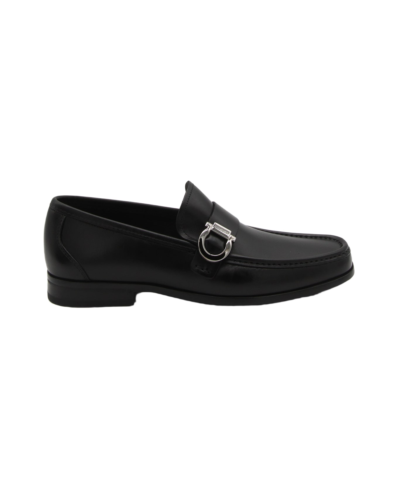 Ferragamo Black Leather Loafers - DARK BROWN