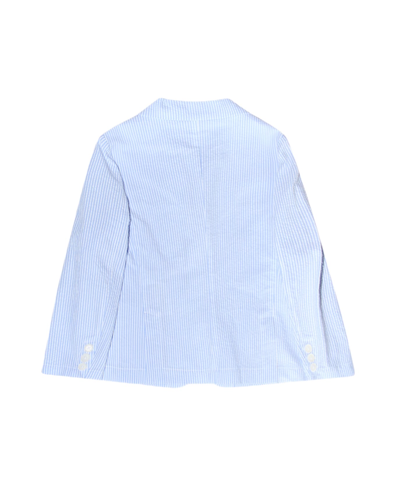 Il Gufo Light Blue Cotton Blazer - Clear Blue