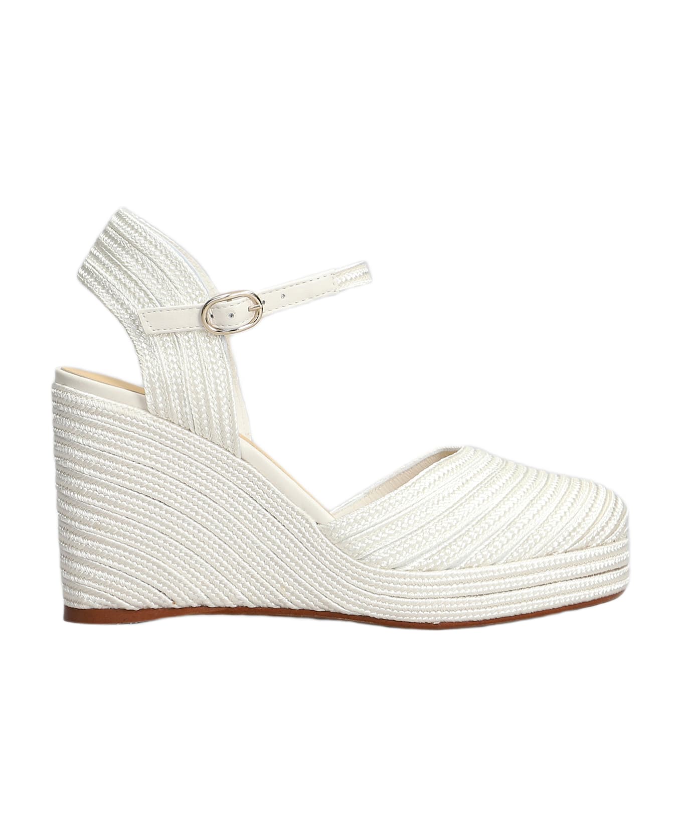 Castañer Carolyn-142 Wedges In White Fabric - white