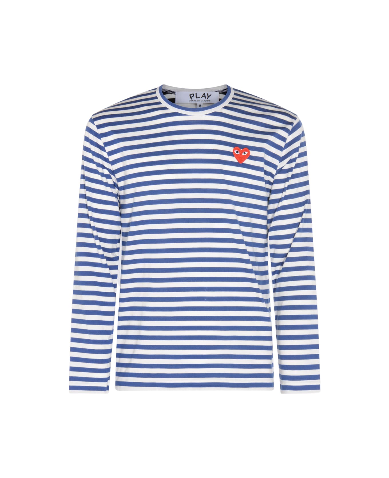 Comme des Garçons Play Blue And White Cotton T-shirt - White