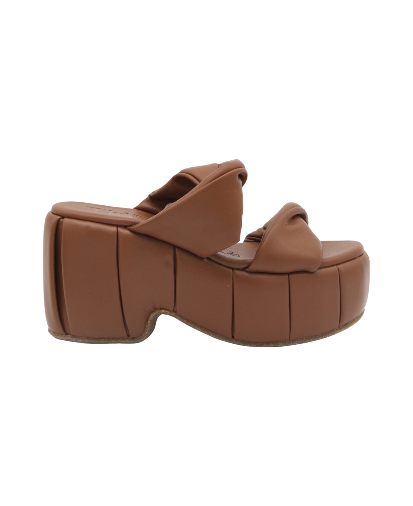 THEMOIRè Brown Faux Leather Andromeda Sandals - Brown
