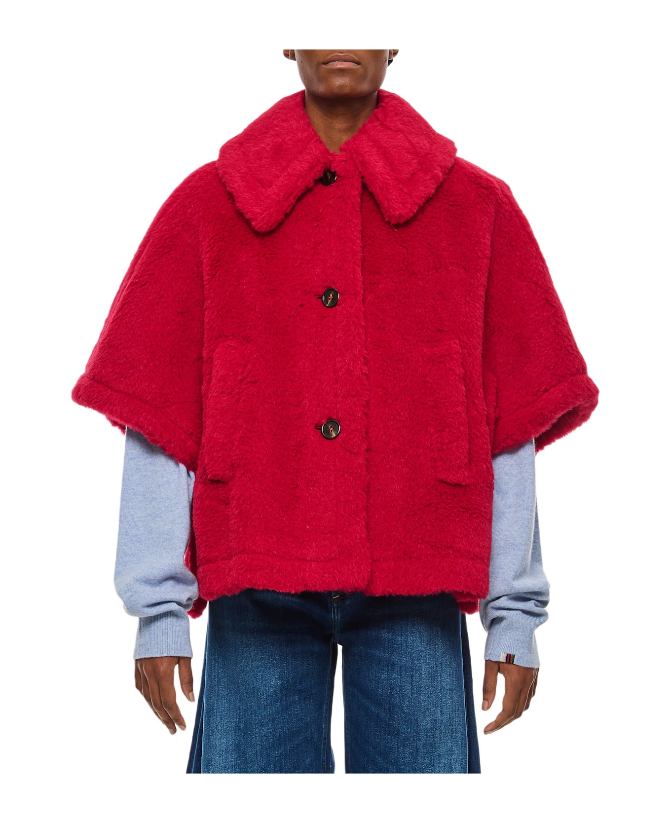 Max Mara Tenebre Teddy Cape - Red