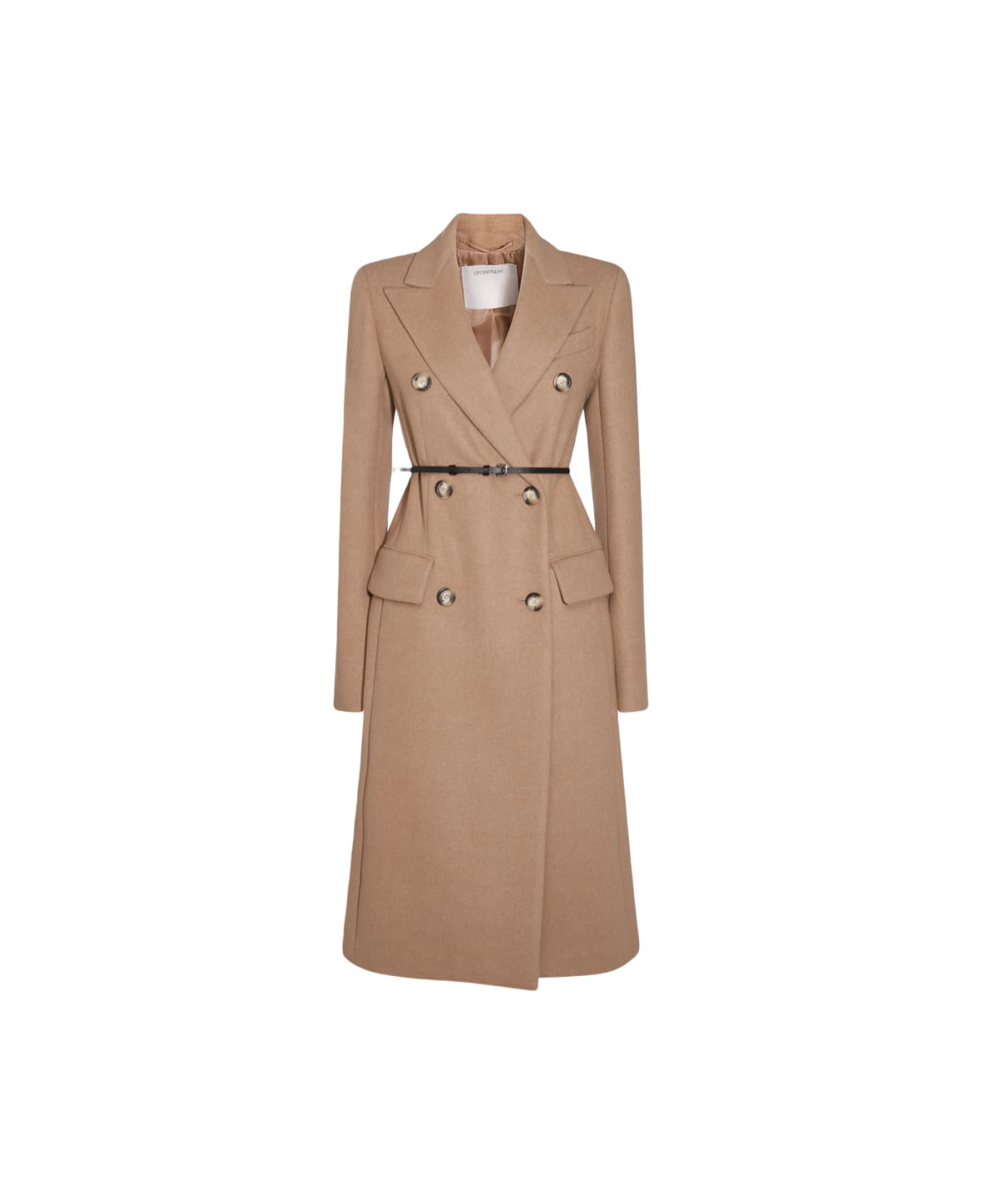 SportMax Beige Wool Ghia Coat - Camel