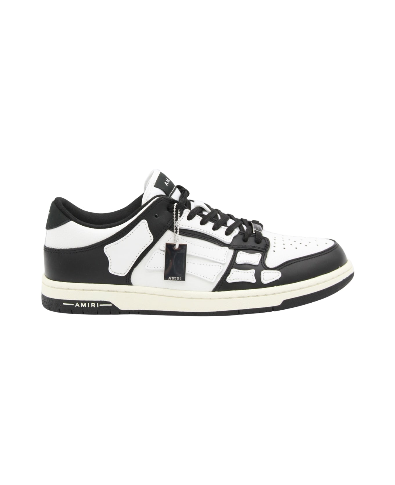 AMIRI Black And White Leather Skel Sneakers - Black