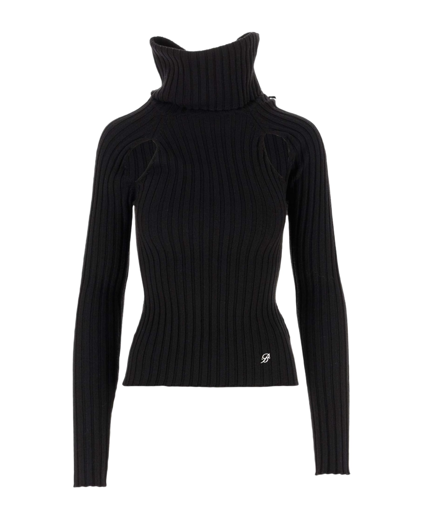 Blumarine Keyhole Detail High-neck Sweater - Black