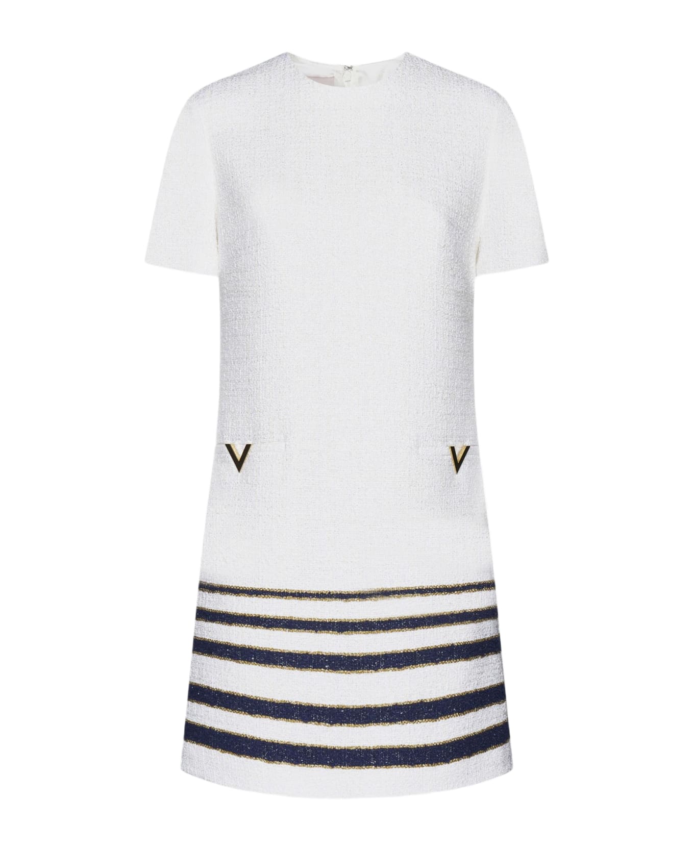 Valentino Striped Tweed Mini Dress - Bianco