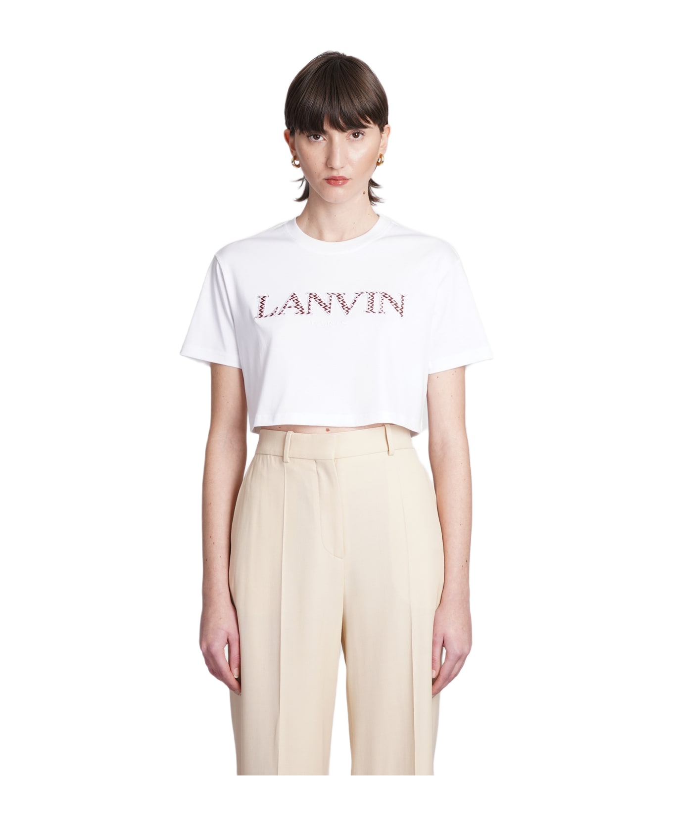 Lanvin 'curb' Cropped T-shirt - White