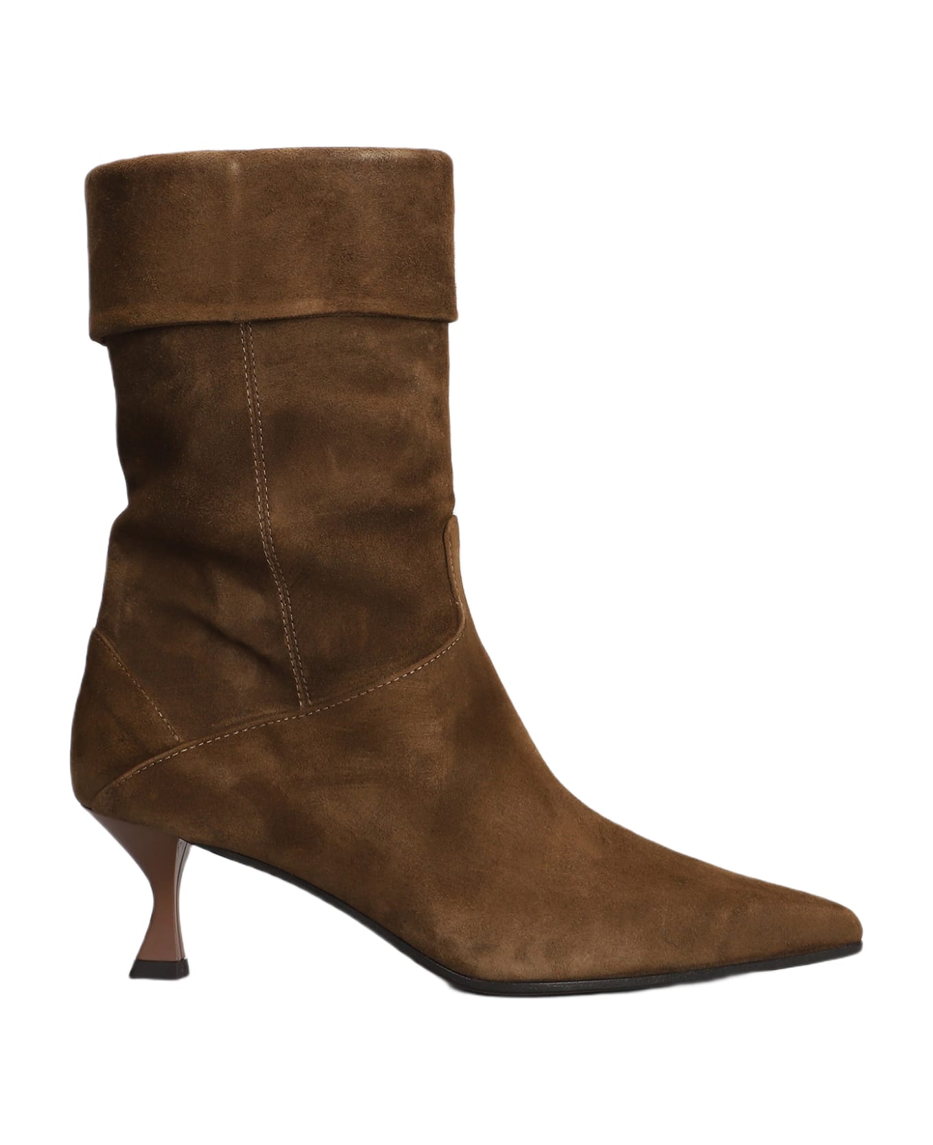 The Seller High Heels Ankle Boots In Brown Suede - brown