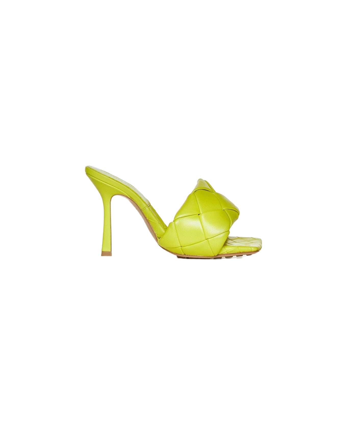 Bottega Veneta Lido Intrecciato Leather Sandals - GREEN