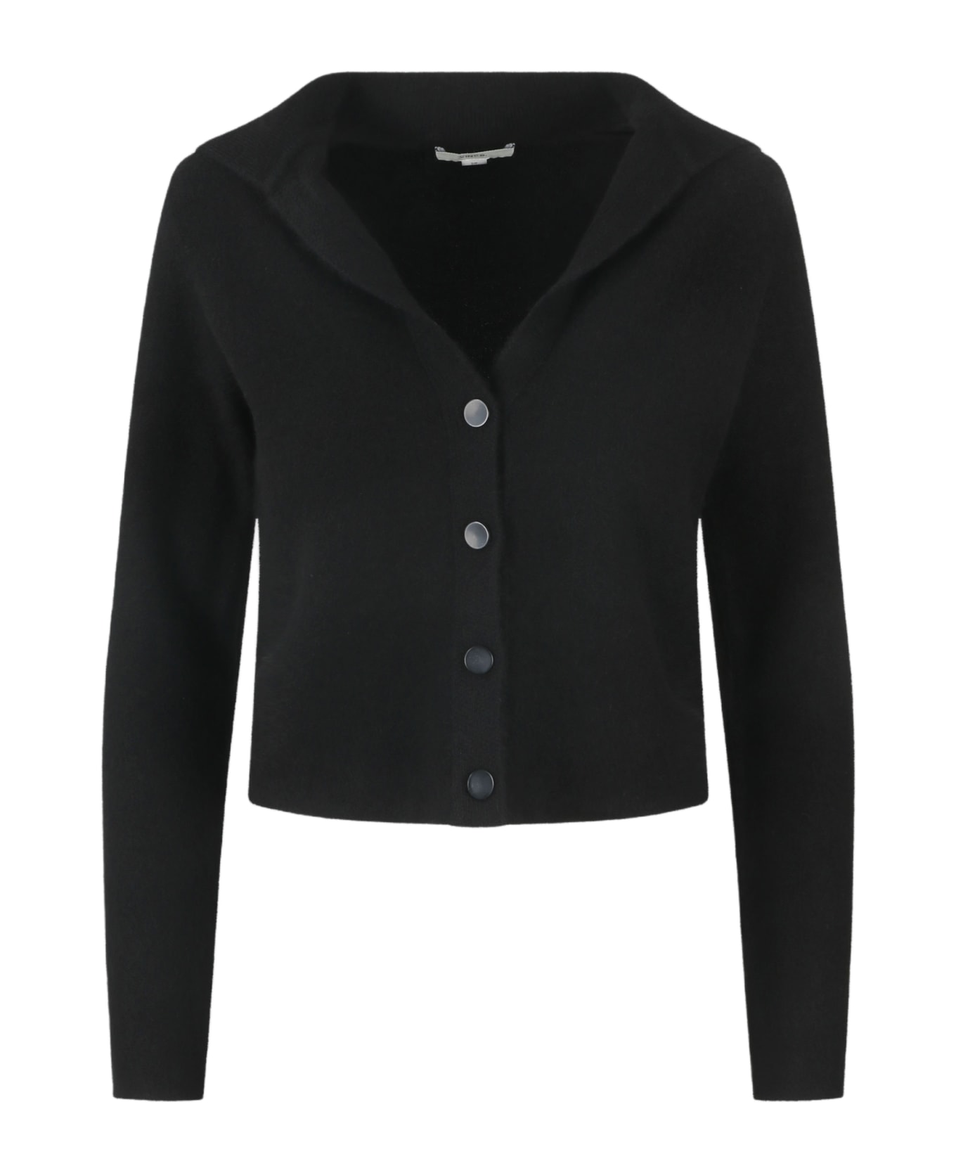 Vince Plush Cashmere Polo Cardigan - Black