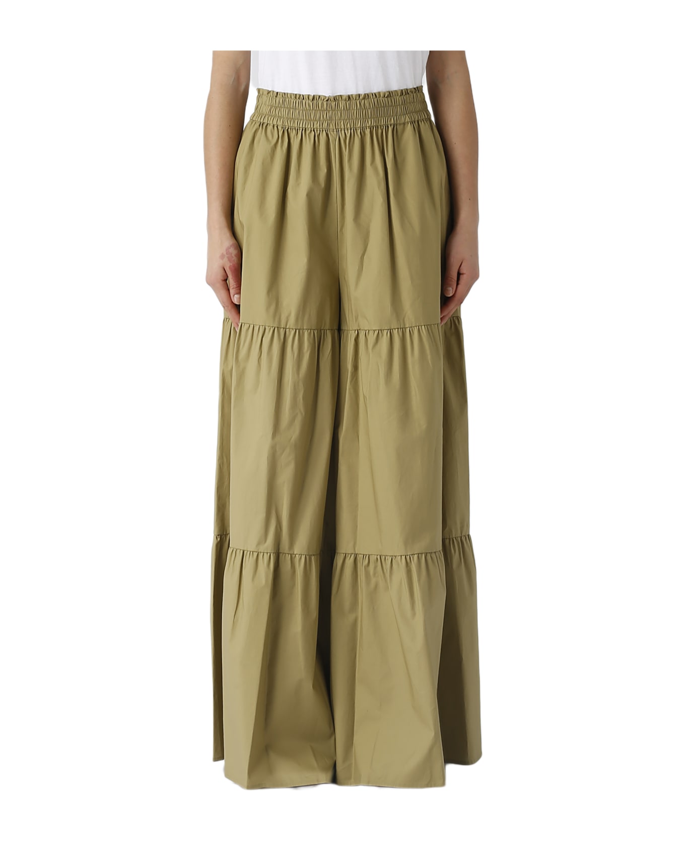 TwinSet Cotton Trousers - MILITARE