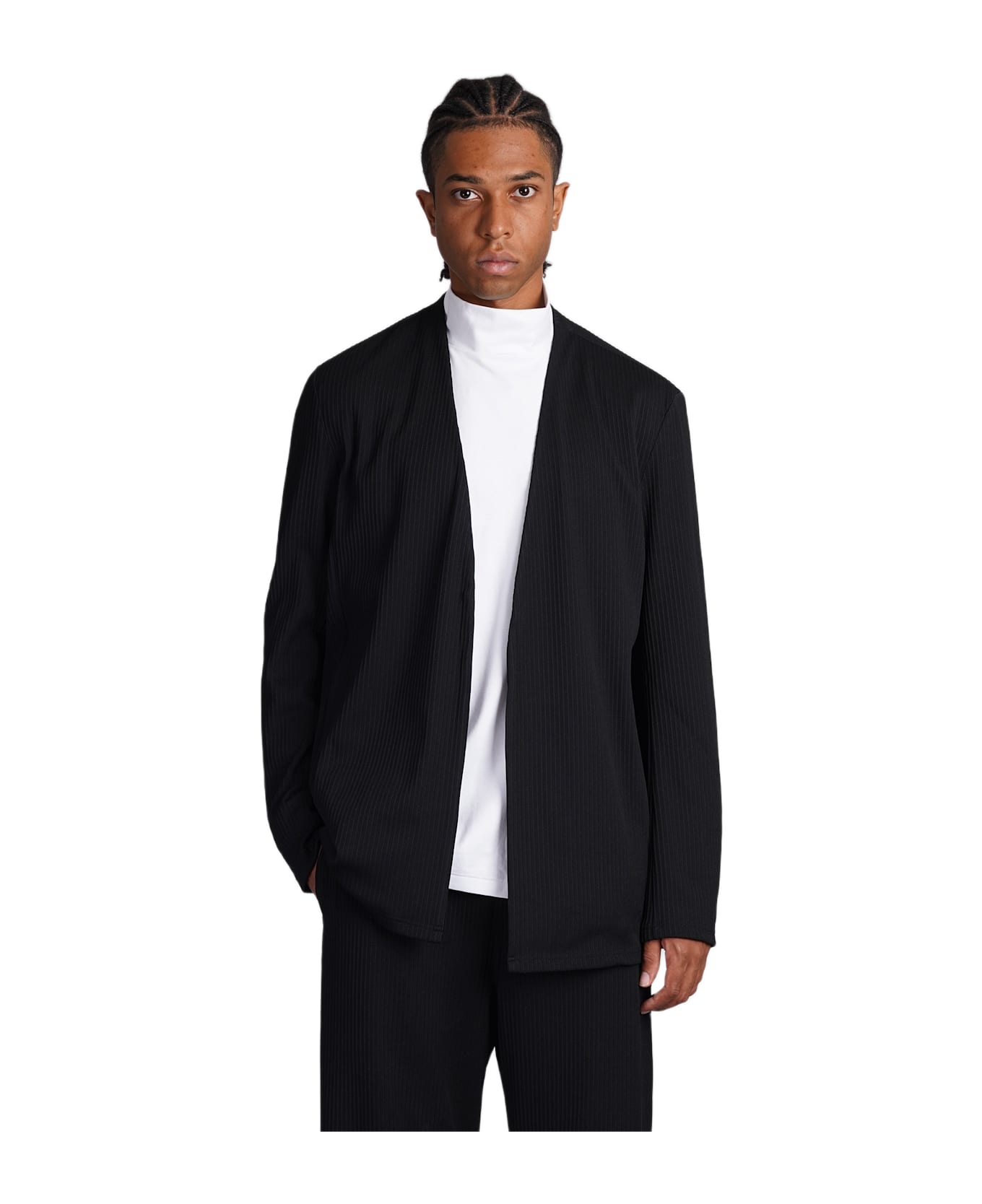 Attachment Cardigan In Black Polyester - black