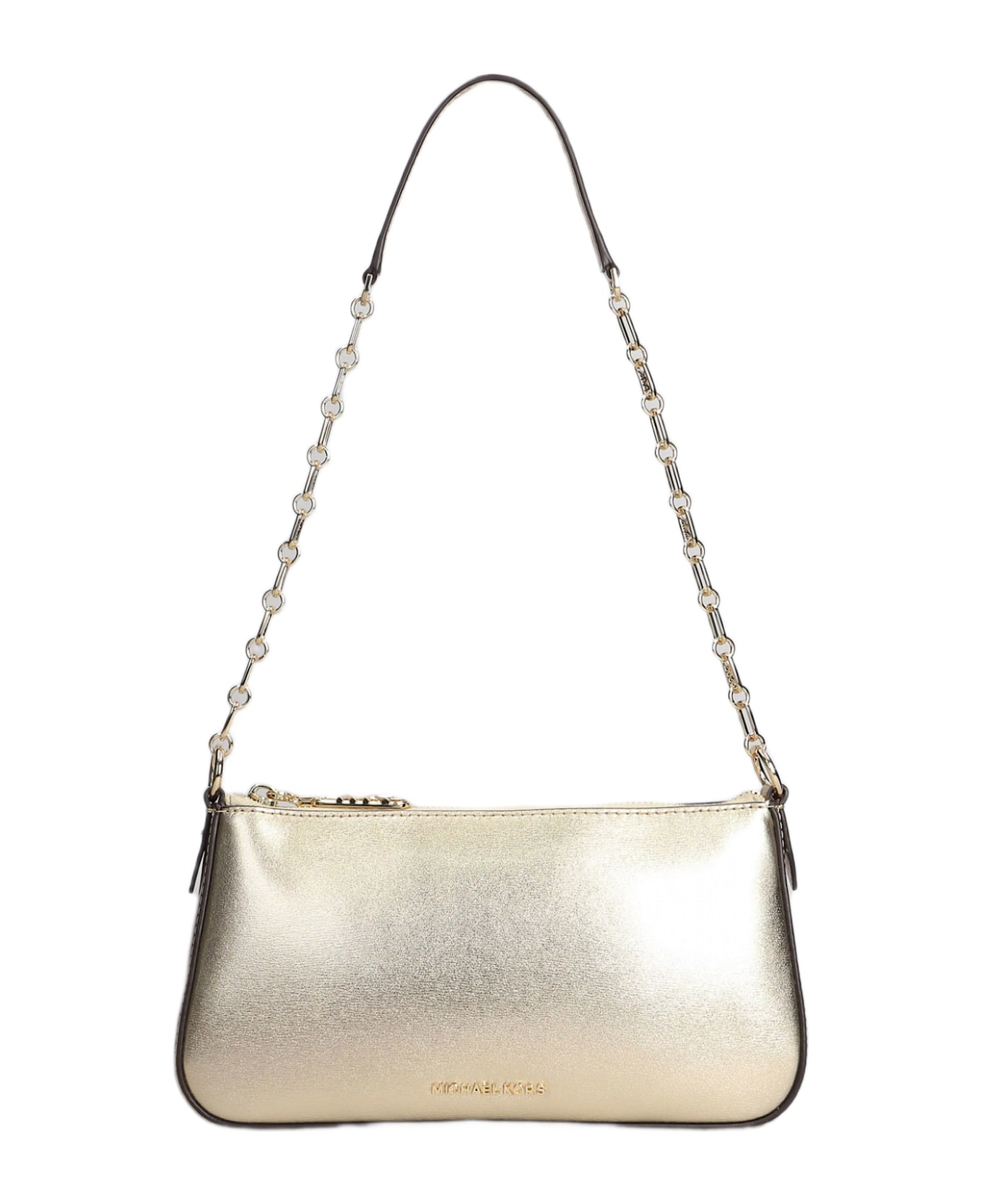 Michael Kors Empire Shoulder Bag In Gold Leather - gold
