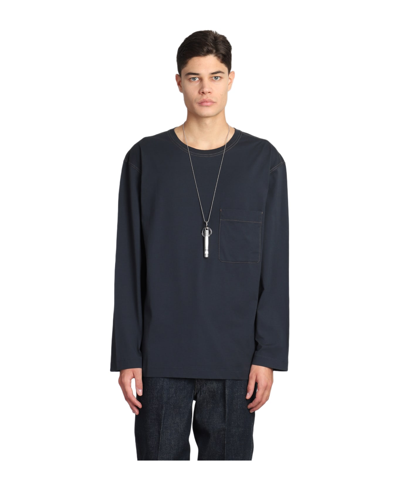 Lemaire T-shirt In Blue Cotton - blue