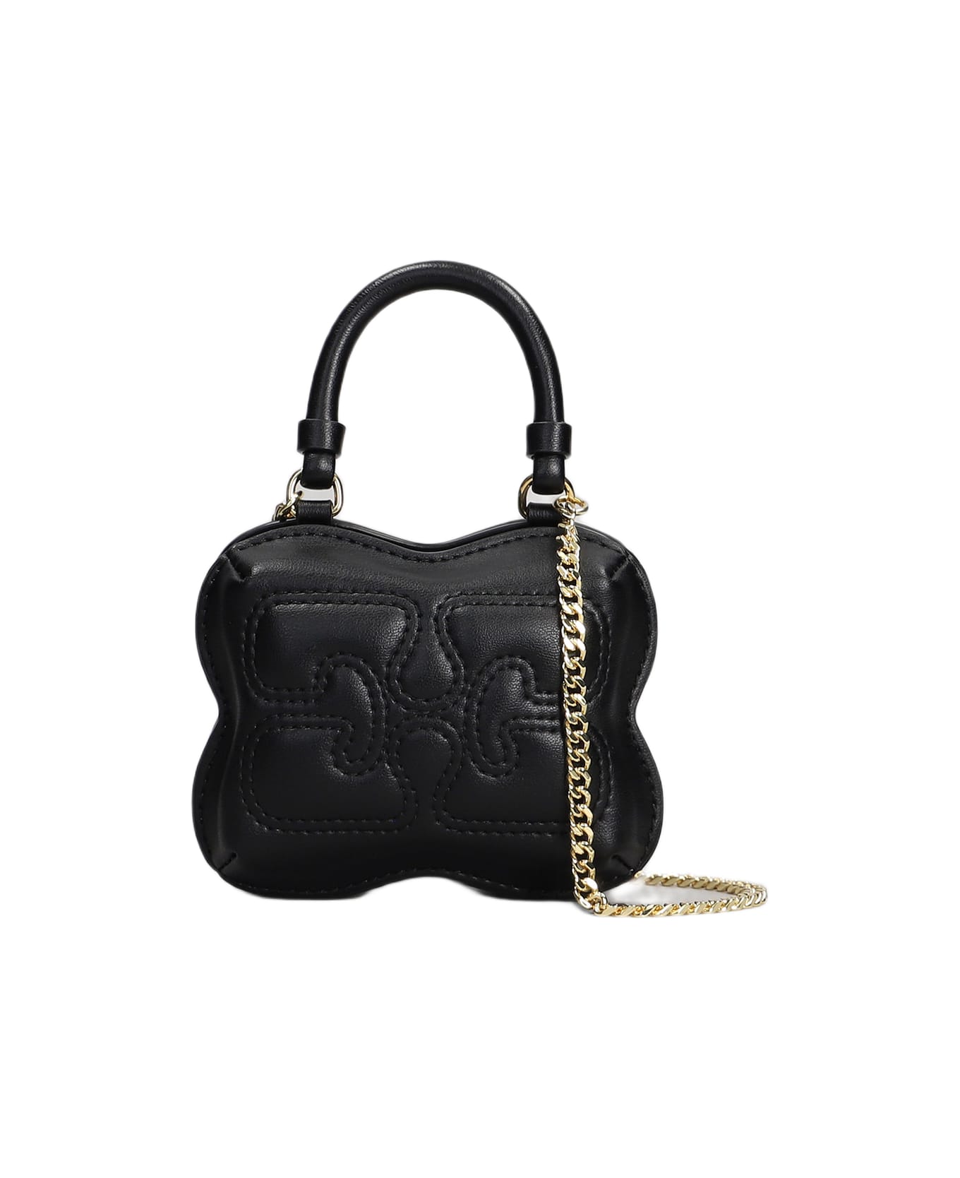 Ganni Butterfly Nano Hand Bag In Black Leather - black トートバッグ