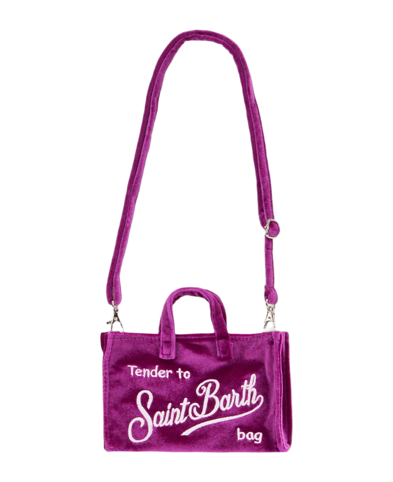 MC2 Saint Barth Fuchsia Velvet Phone Holder Micro Bag - BLACK