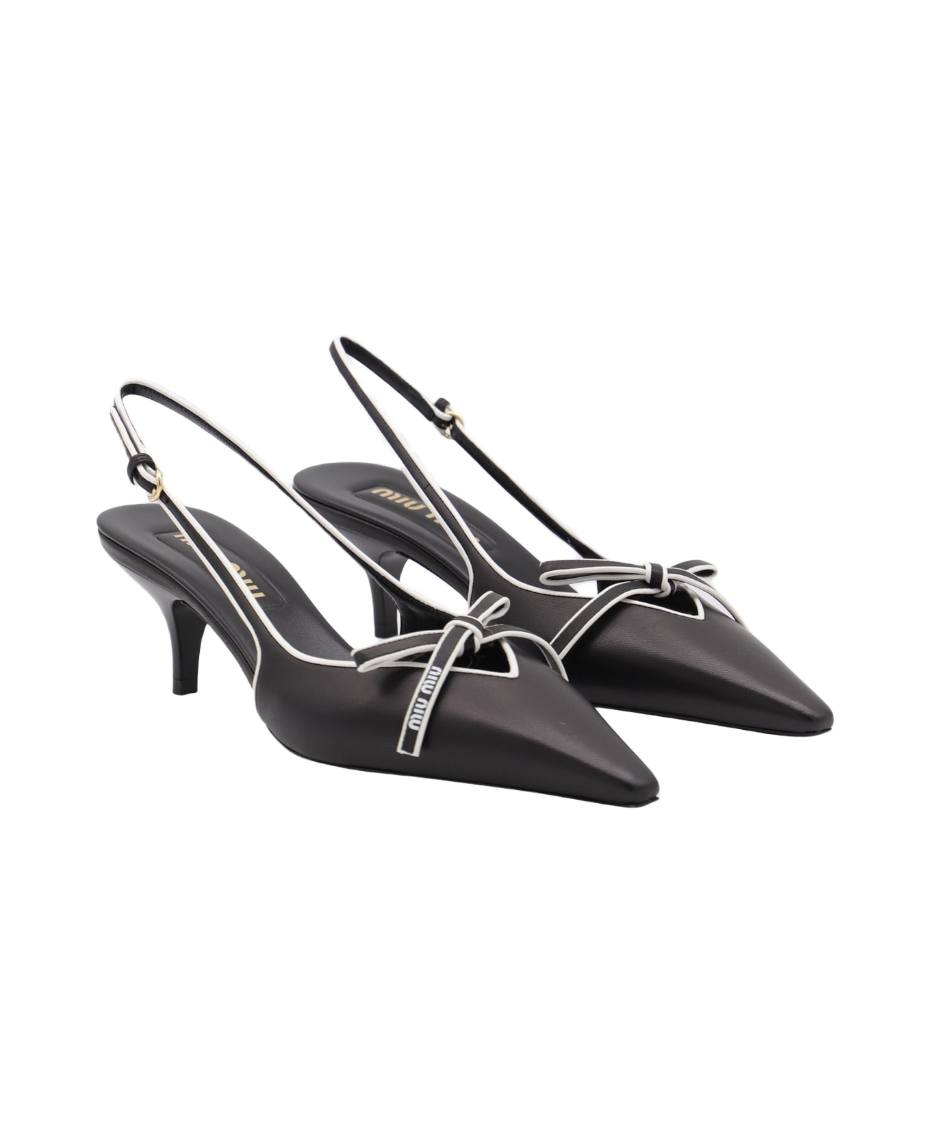 Miu Miu Black Leather Pumps - Black