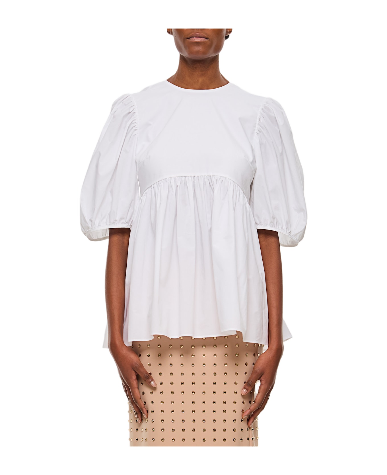 Cecilie Bahnsen Anisha Top Cotton White - White