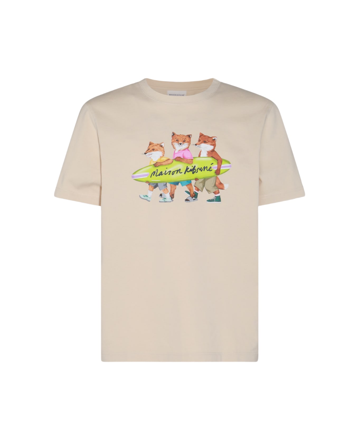 Maison Kitsuné Beige Cotton T-shirt - PAPER シャツ