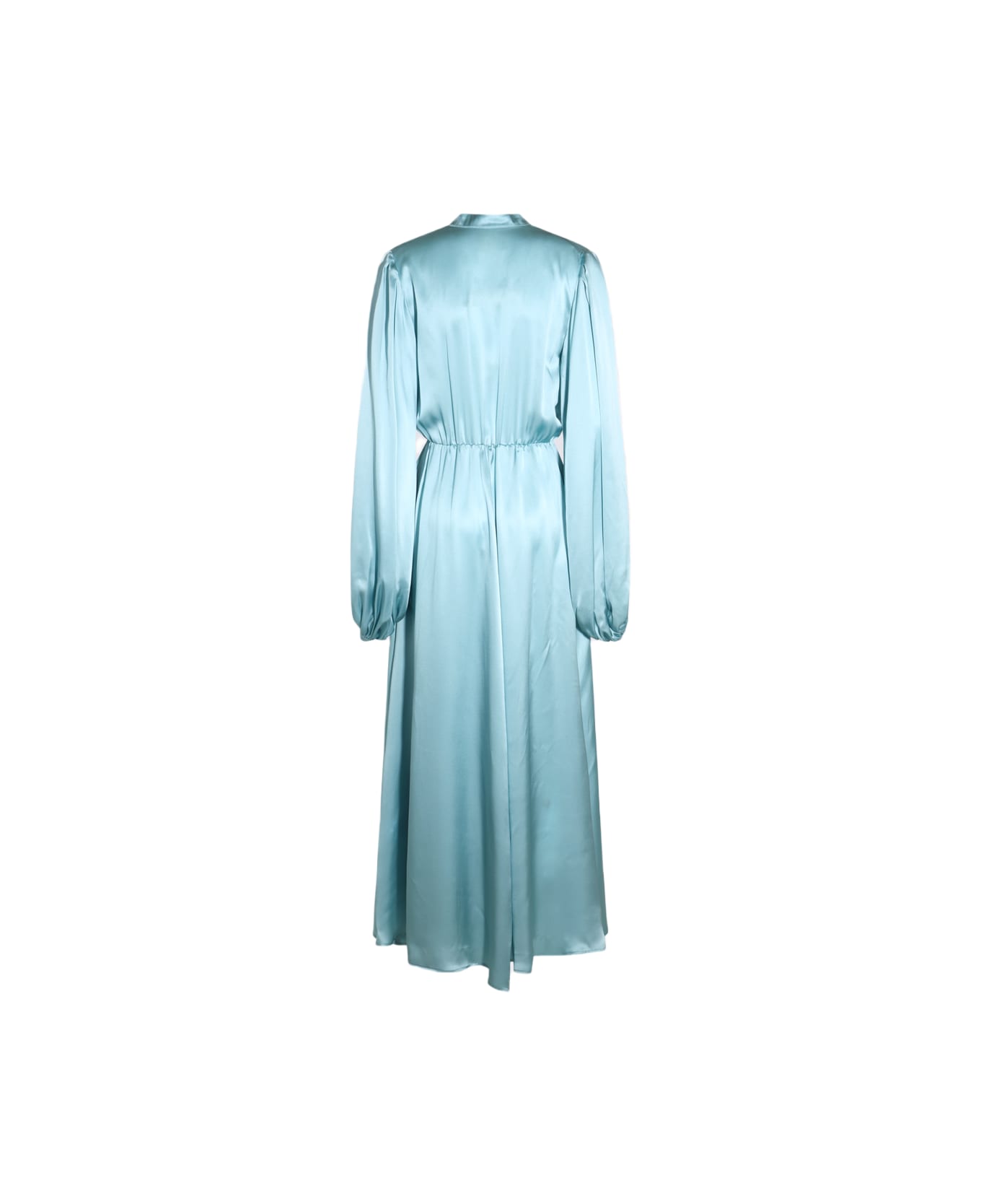 Crida Milano Light Blue Satin Matera Long Dress