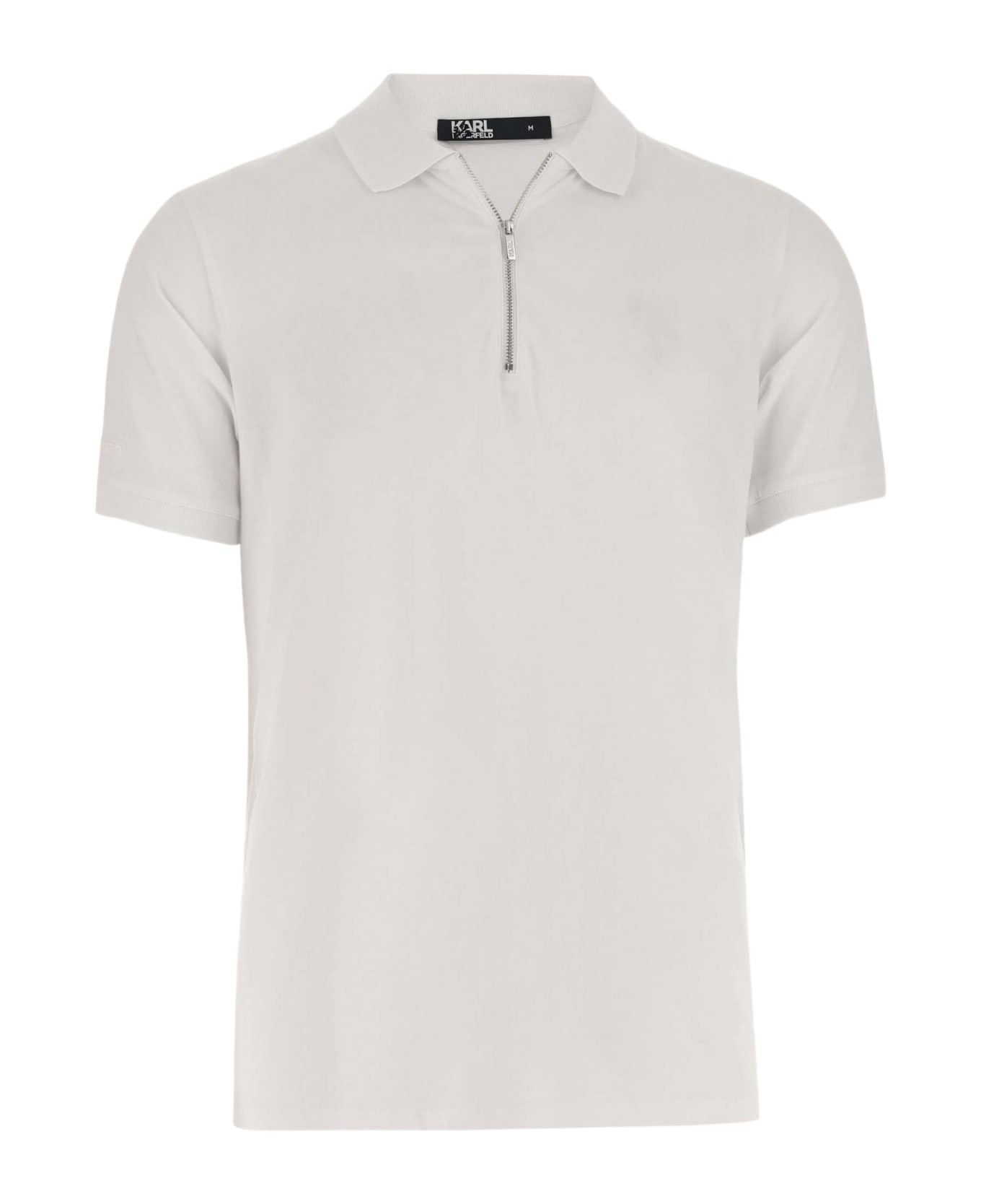 Karl Lagerfeld Stretch Cotton Polo Shirt - White