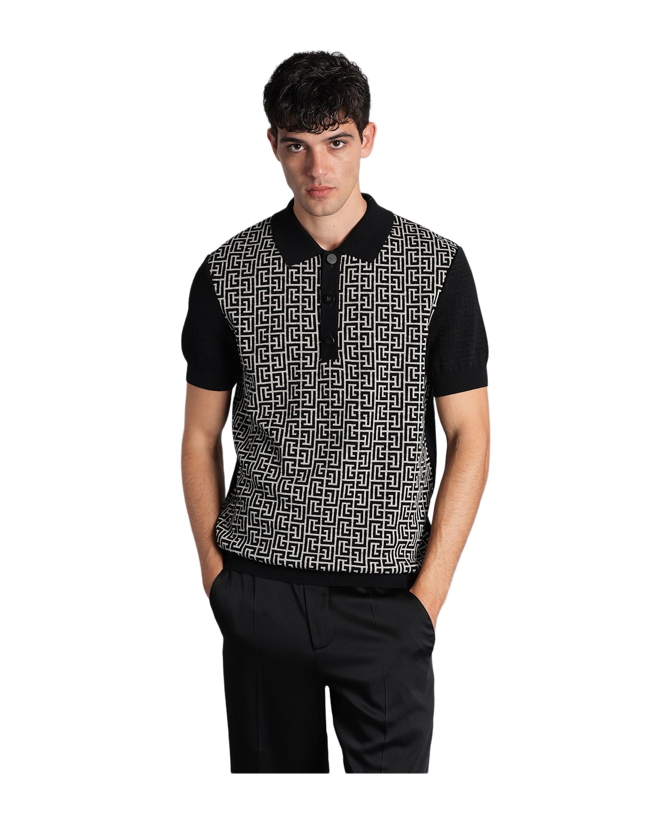 Balmain Polo In Beige Cotton - beige